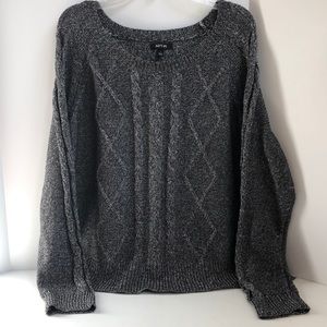 Apt 9 scoop neck metallic cable knit sweater Size large